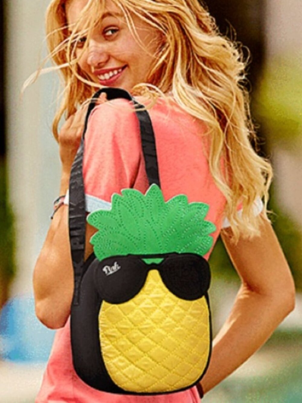 Vs Pink Insulated Pineapple Cooler Bag Backpack - NEW